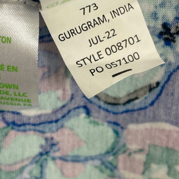 Lilly Pulitzer Alaina 3/4 Sleeve Dress Blue Grotto Twilight Tropics Print Large - Picture 7 of 8